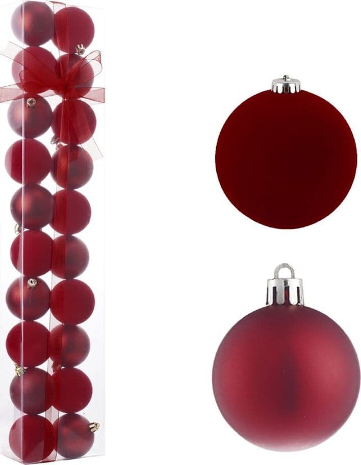 SET 20 SFERE PALLINE NATALIZIE PVC DA 6CM FINITURA VELLUTO/MATT DECORAZIONI ALBERO NATALE - 2