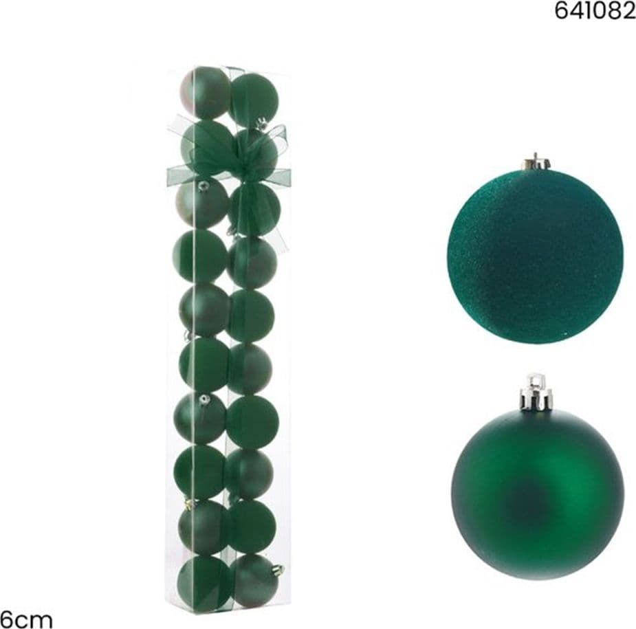 SET 20 SFERE PALLINE NATALIZIE PVC DA 6CM FINITURA VELLUTO/MATT DECORAZIONI ALBERO NATALE - 7