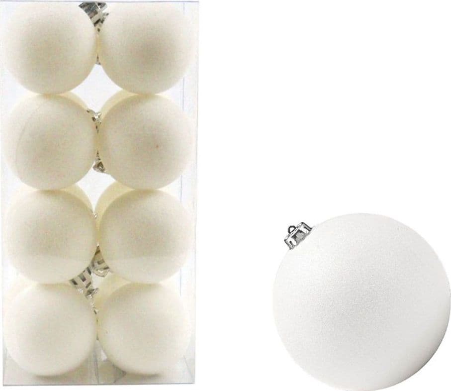 SET PALLINE DI NATALE FLOCCATE 16PZ SFERA 4CM PER ALBERO DECORAZIONI NATALIZIE ORNAMENTO - 2
