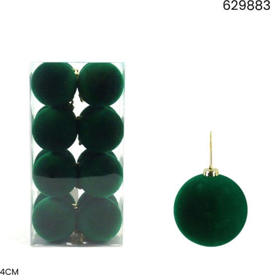 SET PALLINE DI NATALE FLOCCATE 16PZ SFERA 4CM PER ALBERO DECORAZIONI NATALIZIE ORNAMENTO - 7