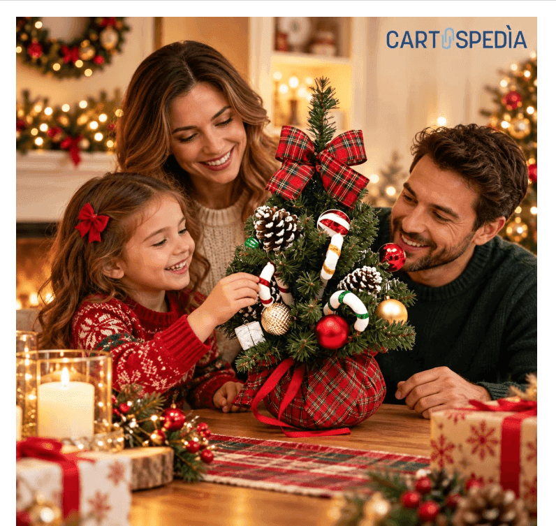 Cartospedia - Albero di Natale Piccolo in PVC da Tavolo con Decorazioni Incluse, 60 cm (CEN88045) - 3