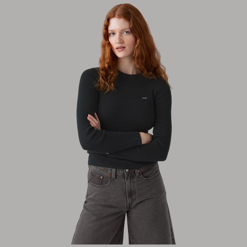 Maglia girocollo Levi's a coste slim Taupe - 3