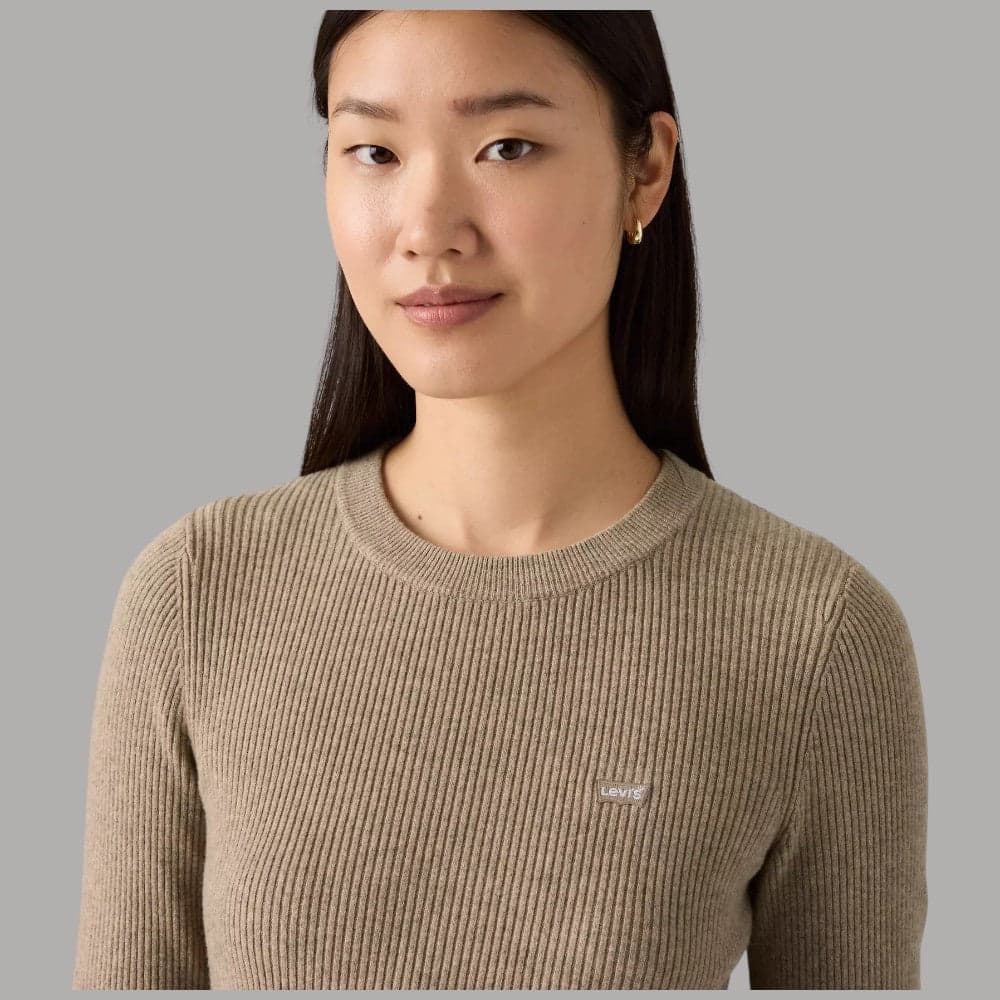 Maglia girocollo Levi's a coste slim Taupe - 6