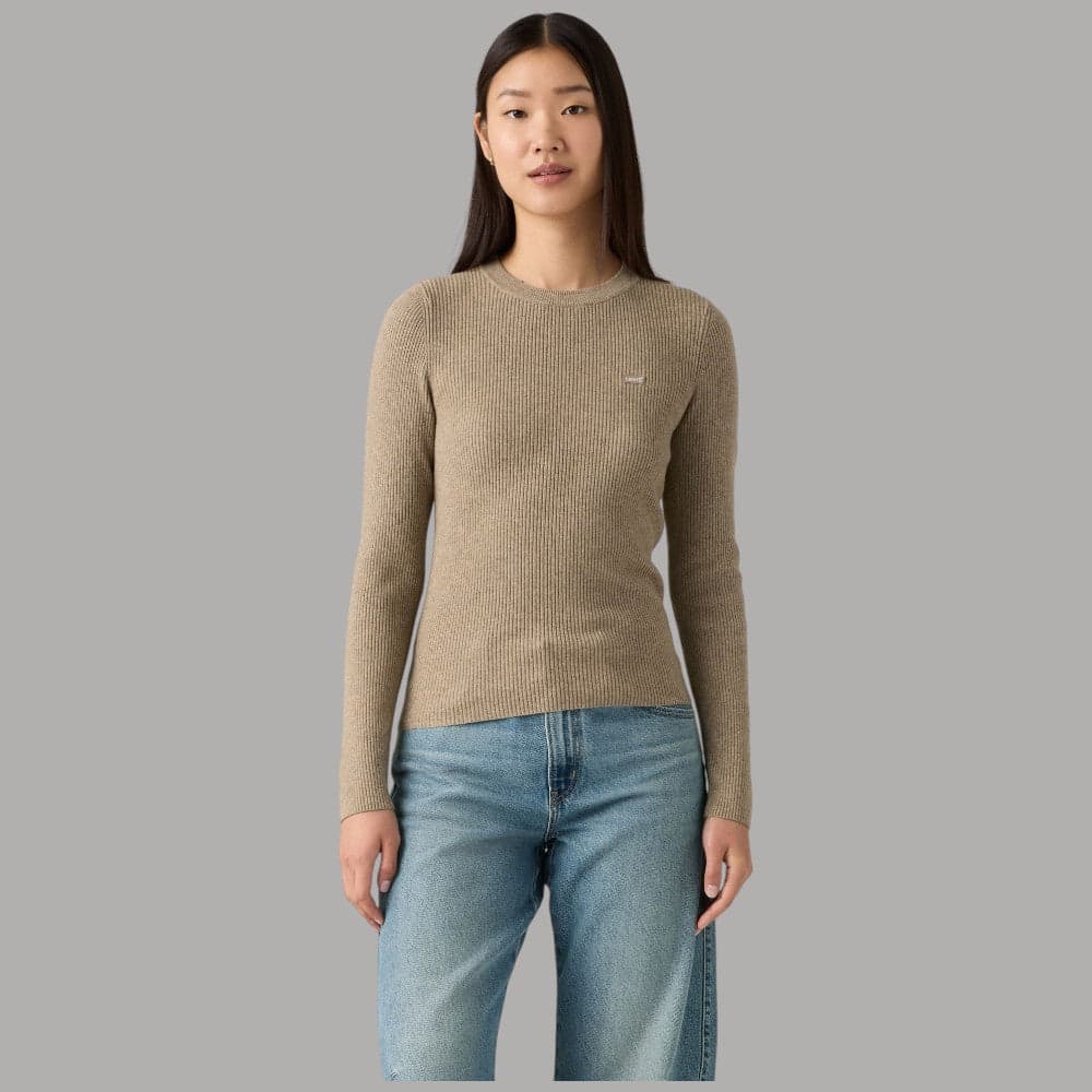 Maglia girocollo Levi's a coste slim Taupe - 7