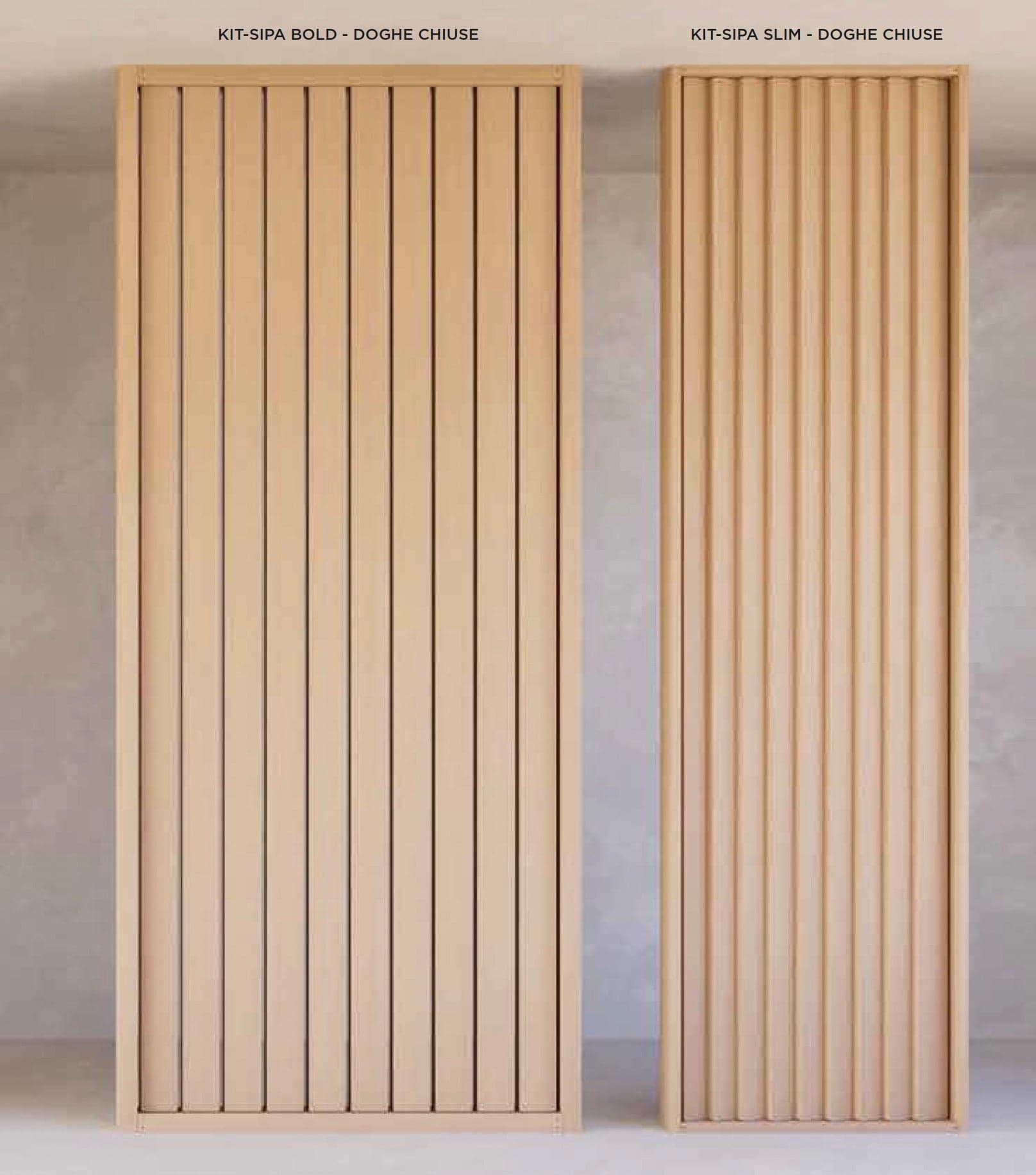 SIPA BOLD Kit completo (13 toghe+2 basi orizzontali+staffe GIREVOLI) Divisorio Frangiluce in PVC Effetto Legno – rifilabile  1255x2900mm - 9