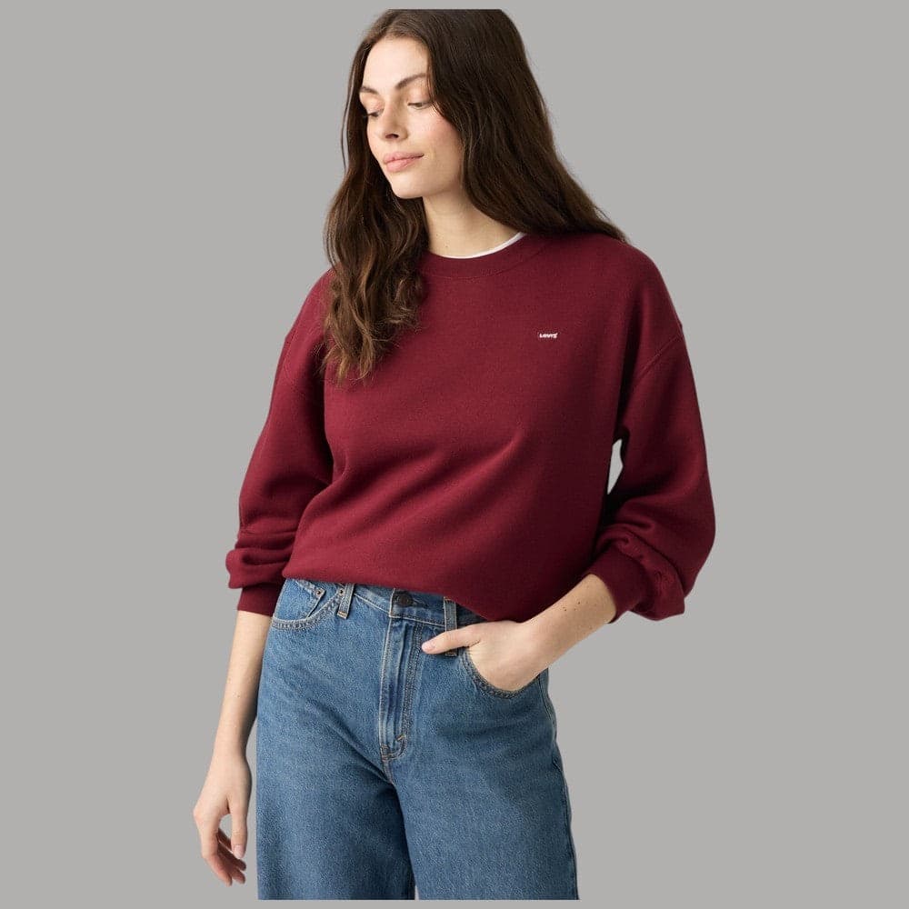Felpa girocollo Levi's Everyday in cotone Borgundy - 2