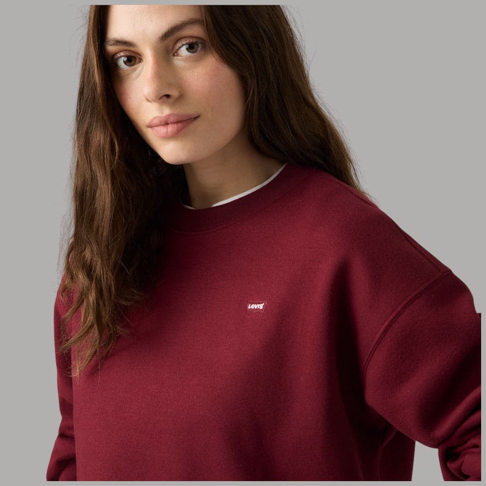 Felpa girocollo Levi's Everyday in cotone Borgundy - 3
