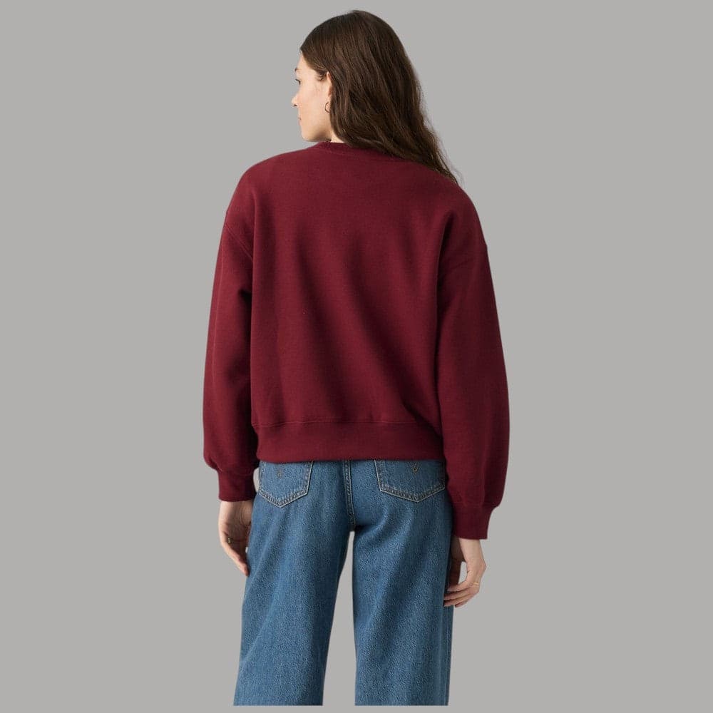 Felpa girocollo Levi's Everyday in cotone Borgundy - 4