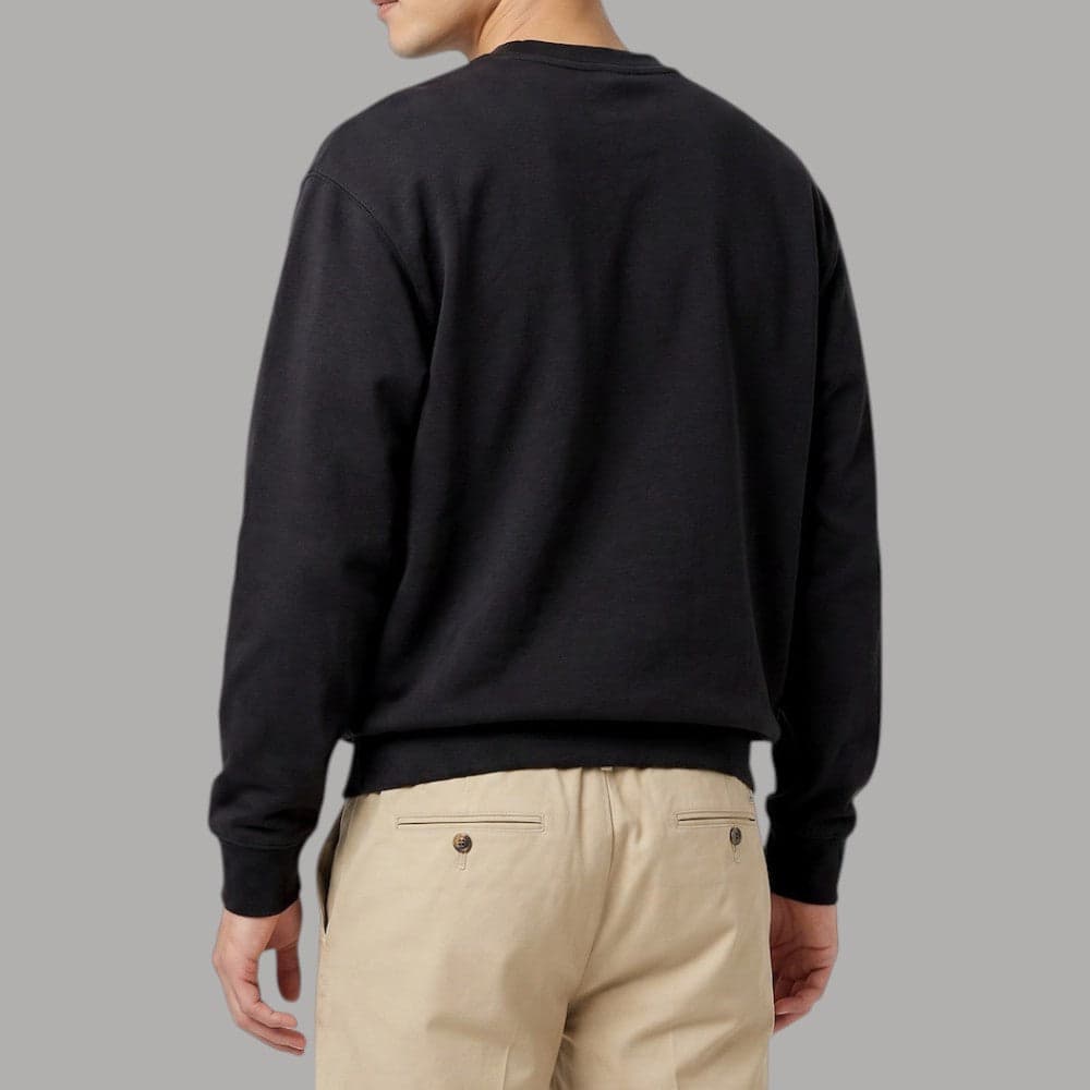 Felpa girocollo Vans Left Chest con logo ricamato nera - 4