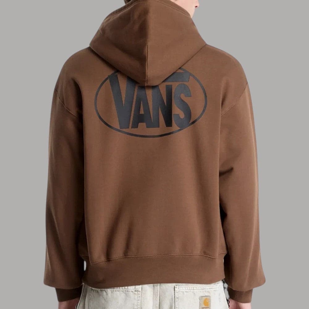Felpa Vans Oval Logo oversize con cappuccio Marrone - 4