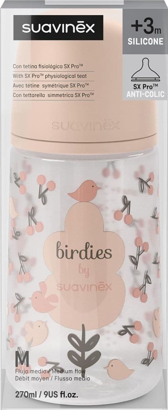 Suavinex - Biberon Birdies Flusso Medio 270 ml - 6
