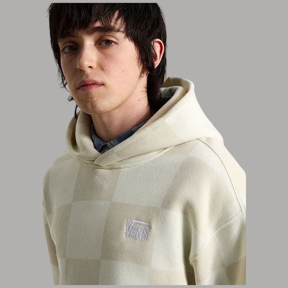 Felpa con cappuccio Vans Stretch Logo Checkerboard Beige - 2