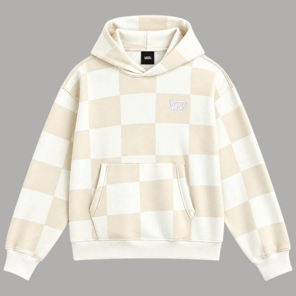 Felpa con cappuccio Vans Stretch Logo Checkerboard Beige - 5