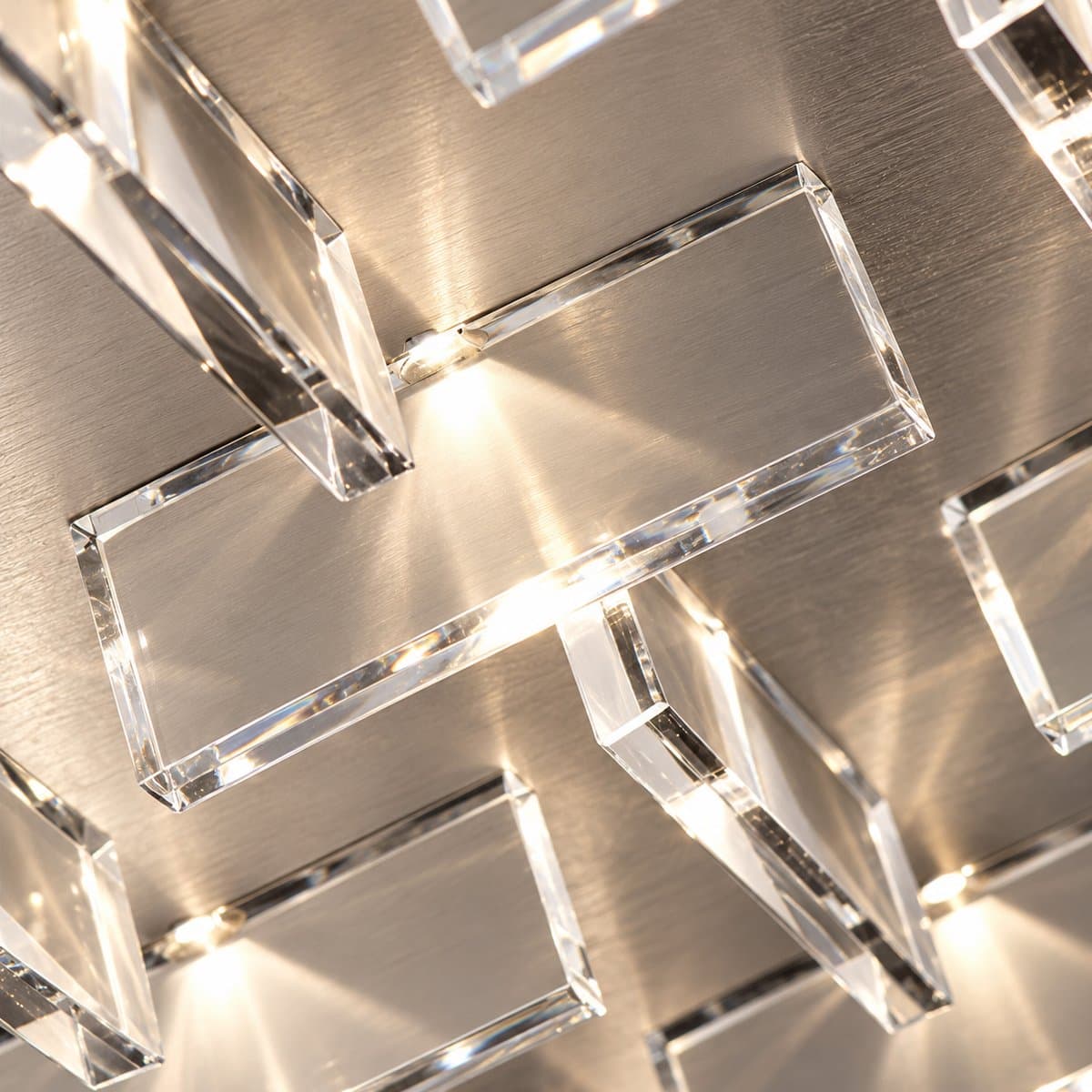 Plafoniera moderna Fratelli Braga CRISTALLI 2051 PL50 T 31 LED metallo rosè spazzolato metacrilato trasparente - 3