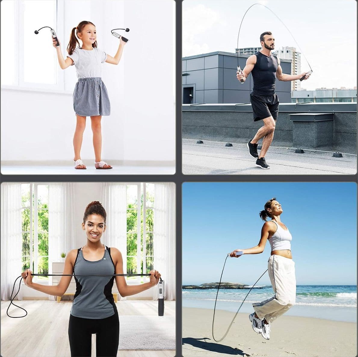 PROIRON Corda per Saltare Digitale Conta Salti e Calorie Corda Regolabile o Senza Filo 2 in 1 Professionale per Crossfit Boxe e Fitness Adulti e Bambini - 4