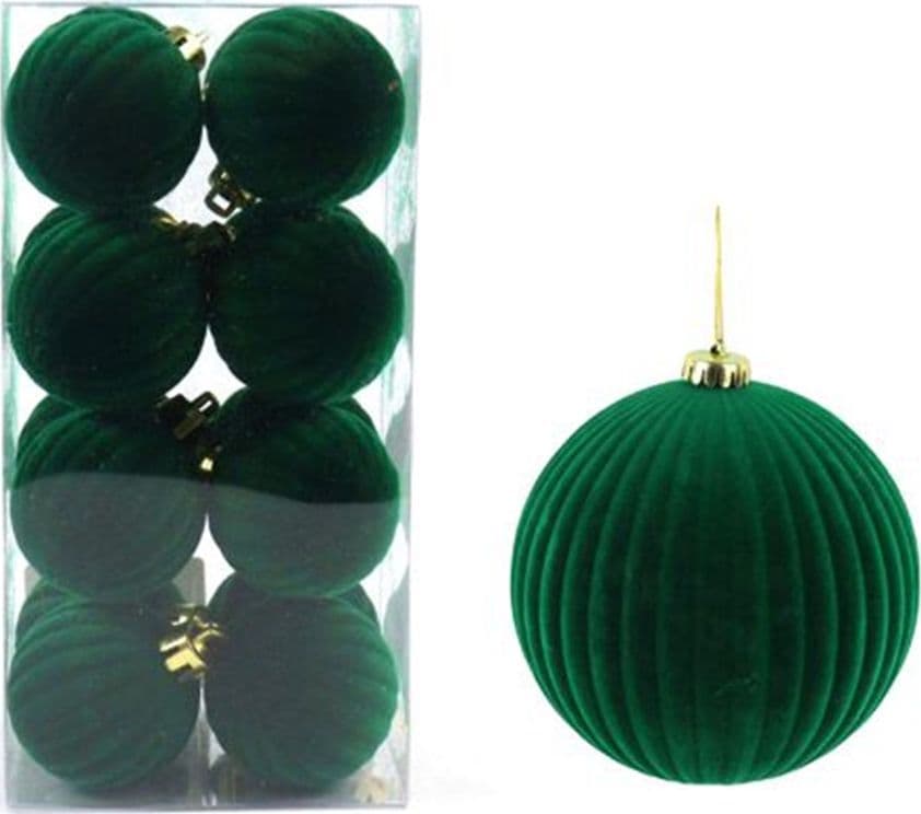 SET 16 PALLINE DI NATALE FLOCCATE 4CM STRINGATE ORNAMENTO PER ALBERO DECORAZIONI NATALIZIE - 3