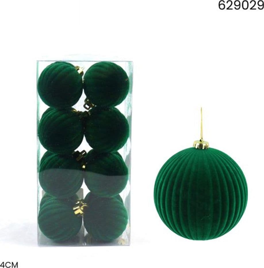 SET 16 PALLINE DI NATALE FLOCCATE 4CM STRINGATE ORNAMENTO PER ALBERO DECORAZIONI NATALIZIE - 6