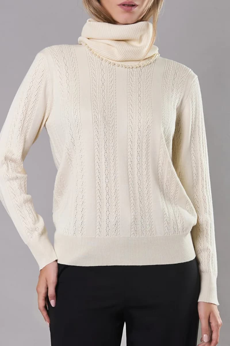Maglia girocollo con collo removibile | VERDISSIMA Cosy - 2