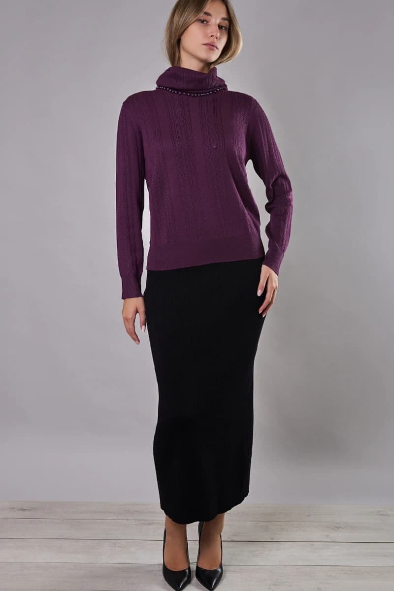 Maglia girocollo con collo removibile | VERDISSIMA Cosy - 12