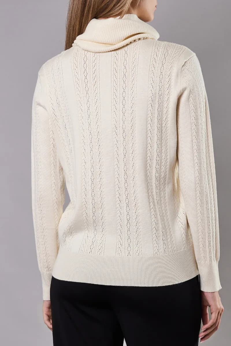 Maglia girocollo con collo removibile | VERDISSIMA Cosy - 3