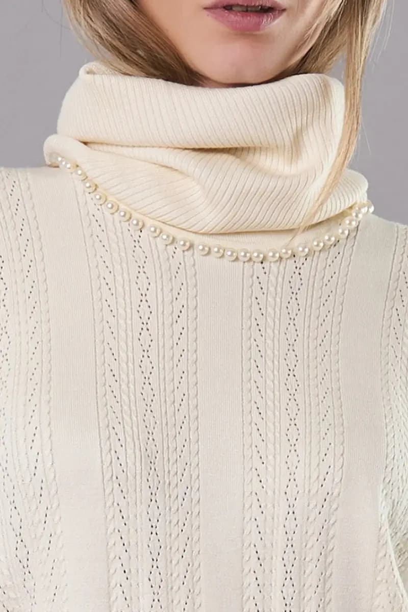 Maglia girocollo con collo removibile | VERDISSIMA Cosy - 4