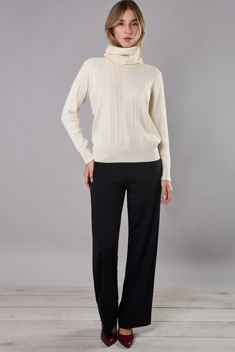 Maglia girocollo con collo removibile | VERDISSIMA Cosy - 6