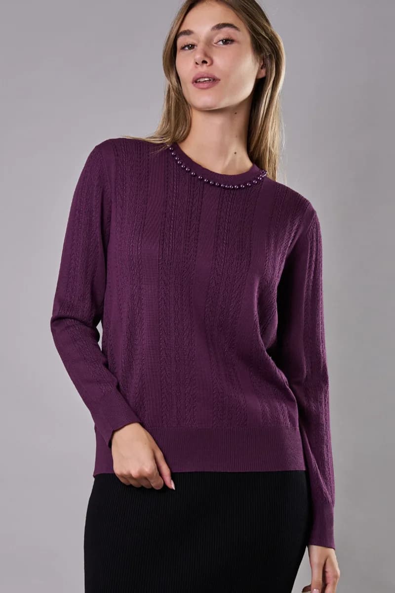 Maglia girocollo con collo removibile | VERDISSIMA Cosy - 7