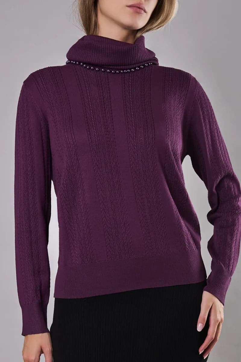 Maglia girocollo con collo removibile | VERDISSIMA Cosy - 8