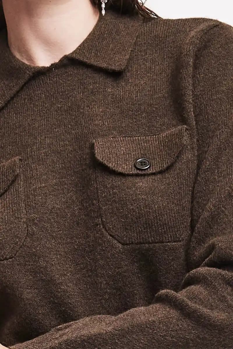 Maglia con colletto e tasche | VERDISSIMA Cosy - 4