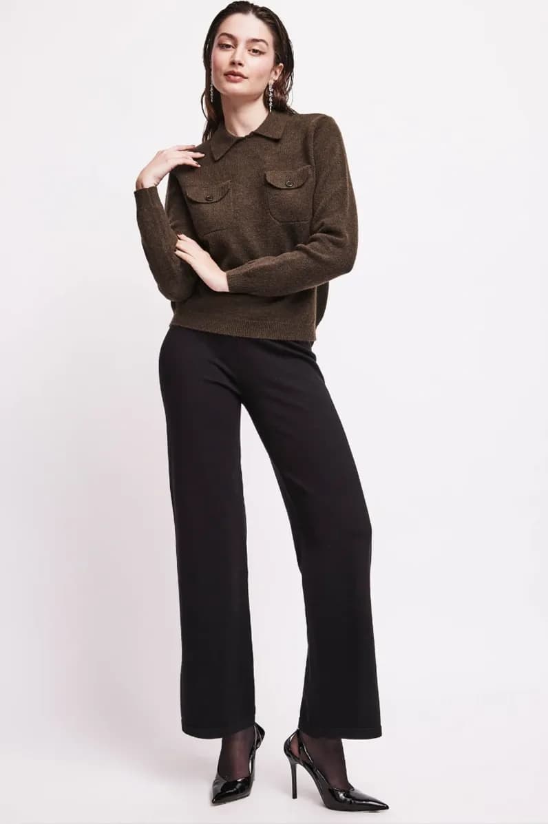 Maglia con colletto e tasche | VERDISSIMA Cosy - 5