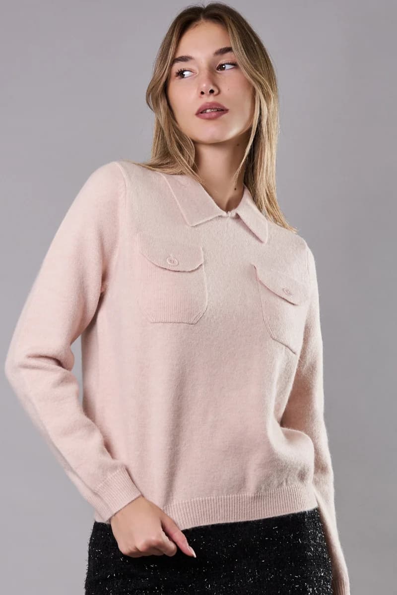 Maglia con colletto e tasche | VERDISSIMA Cosy - 6