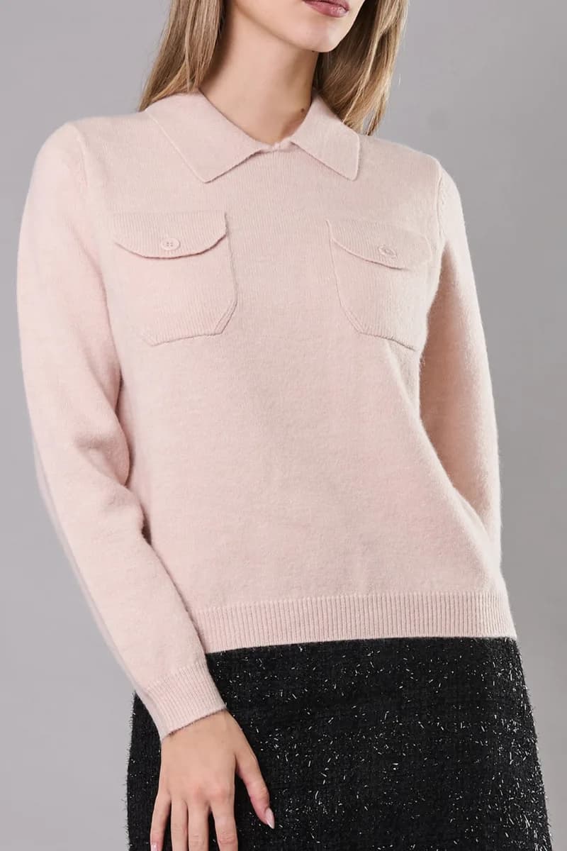 Maglia con colletto e tasche | VERDISSIMA Cosy - 7