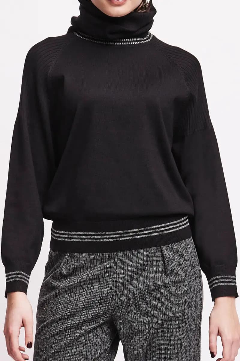 Maglia girocollo con collo removibile | VERDISSIMA Cosy - 3