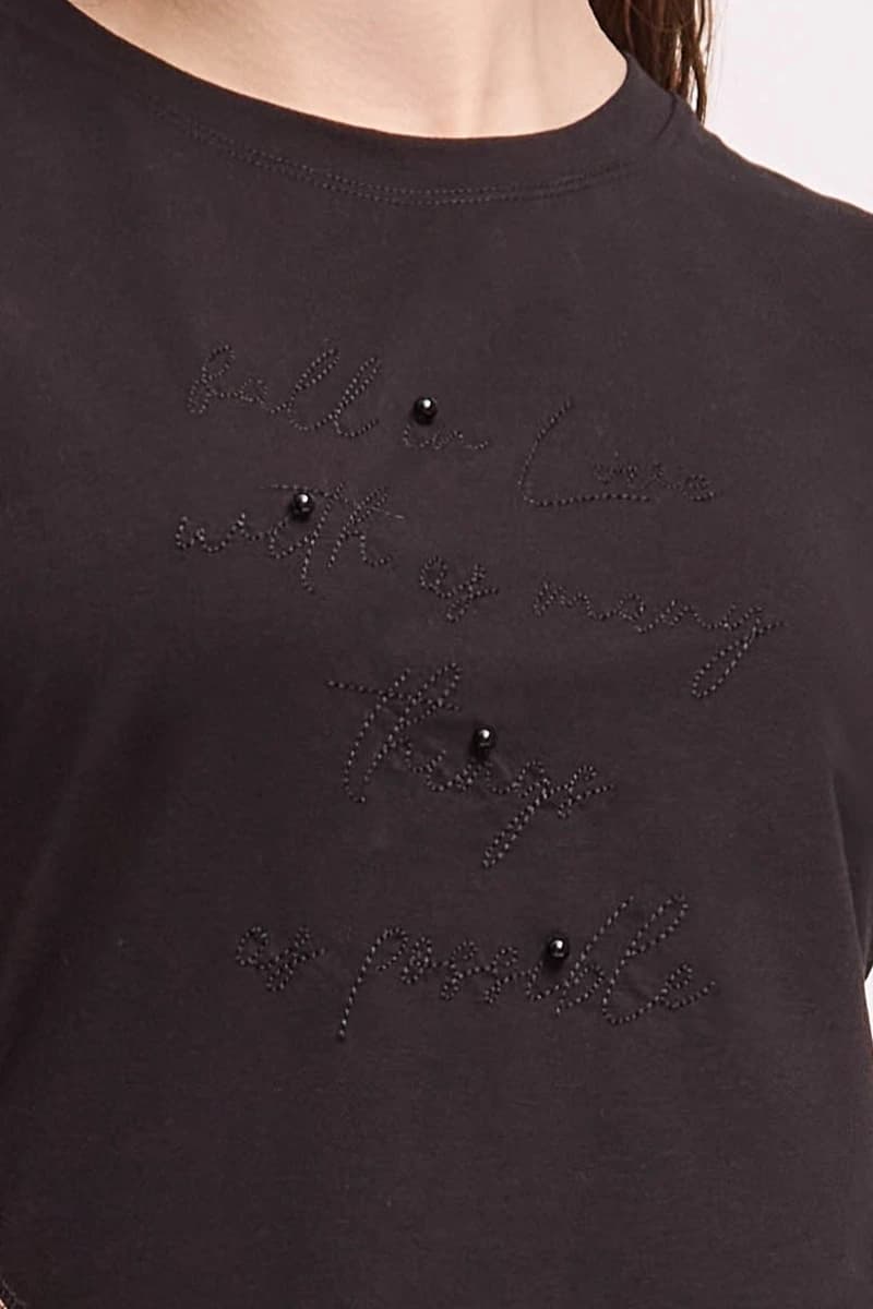 Maglia girocollo in cotone con maniche in pizzo | VERDISSIMA Cosy - 4