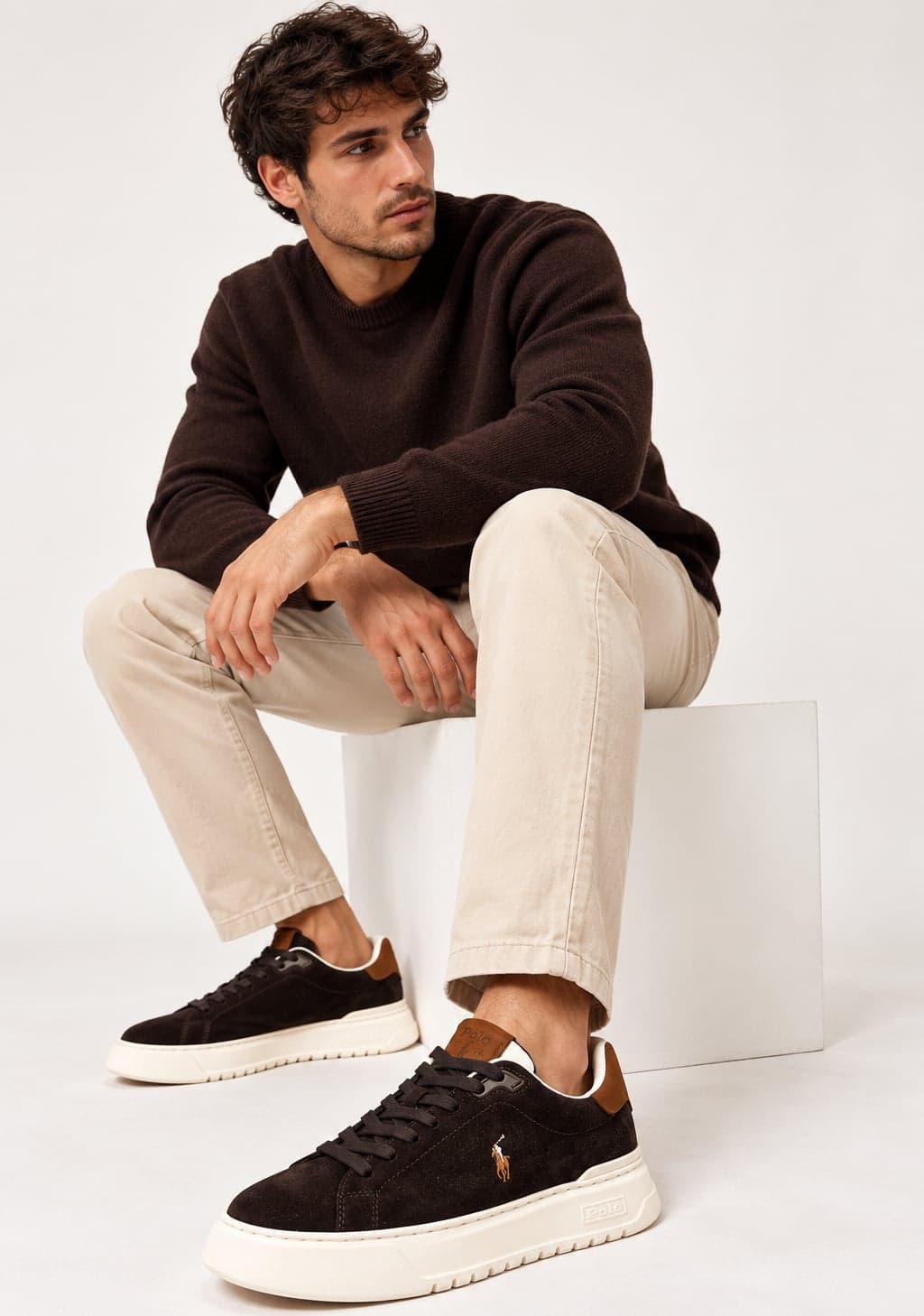 Scarpa moro Ralph lauren SUEDE/NUBUCK RLITE COURT SK L TL