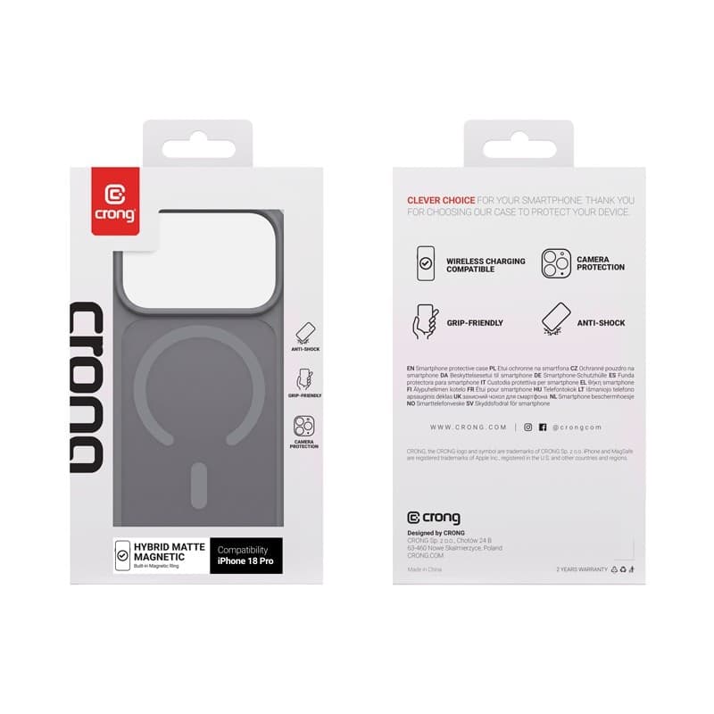 Crong Hybrid Matte Magnetic - MagSafe Case for iPhone 18 Pro / 17 Pro (Black) - 4