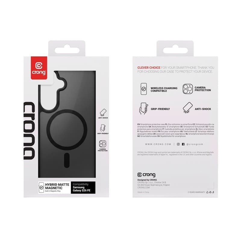 Crong Hybrid Matte Magnetic - MagSafe Case Samsung Galaxy S26 FE (Black) - 4