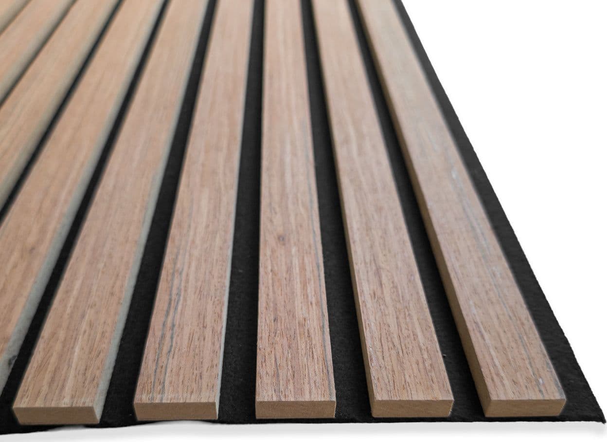 Pannello acustico a lamelli in vero legno di Teak, fibra di legno e feltro – 12 × 600 × 2900 mm – 1,74 m² - 7