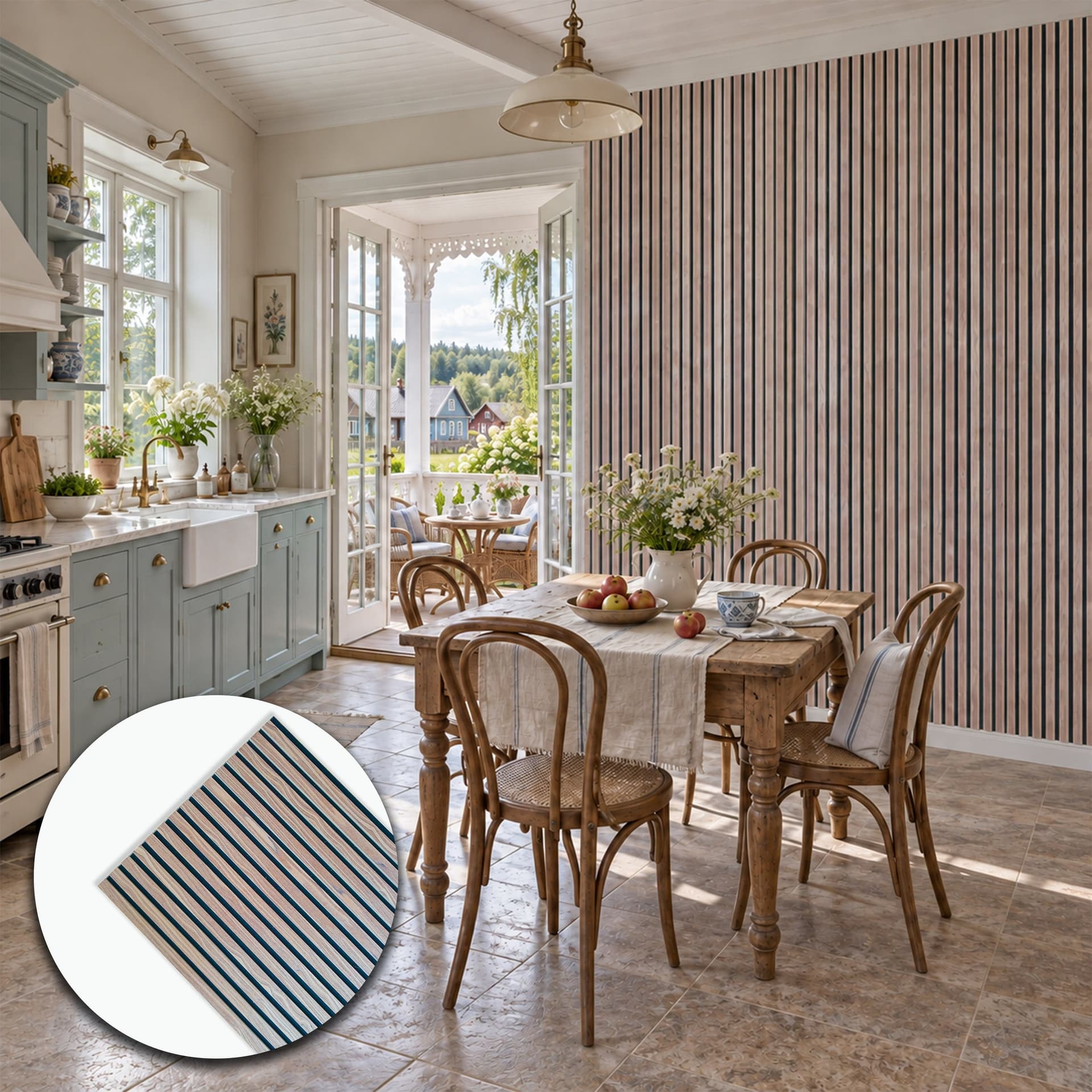 Pannello Acustico a Lamelli Vero Legno di Tung, Fibra di Legno e Feltro 12x600x2900 mm – 1,74 m² - 2