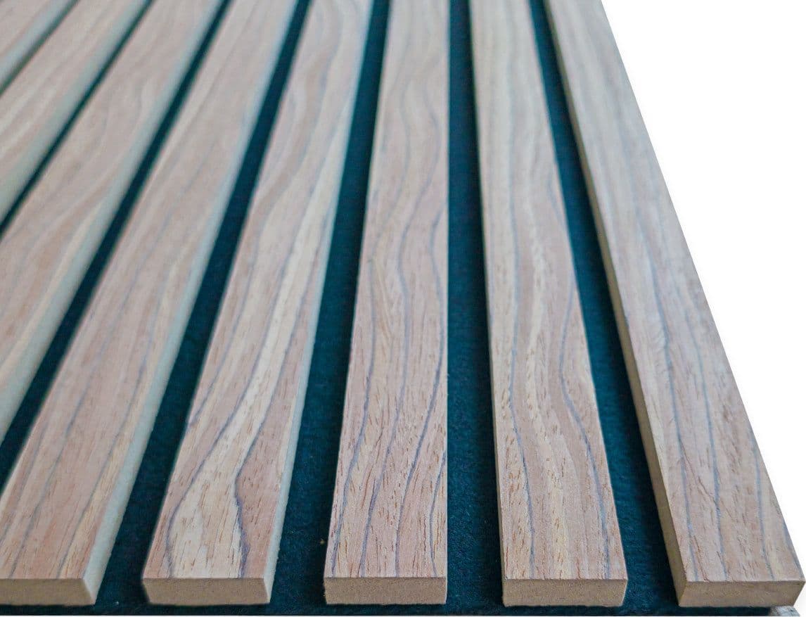 Pannello Acustico a Lamelli Vero Legno di Tung, Fibra di Legno e Feltro 12x600x2900 mm – 1,74 m² - 6