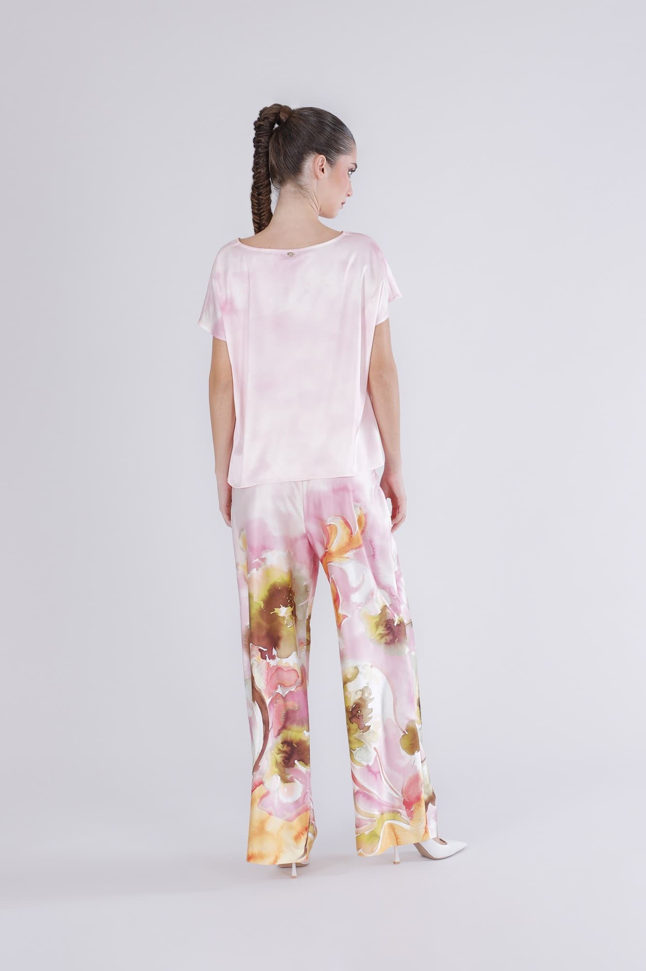 BLUSA IN  SATIN STAMPATO - 2