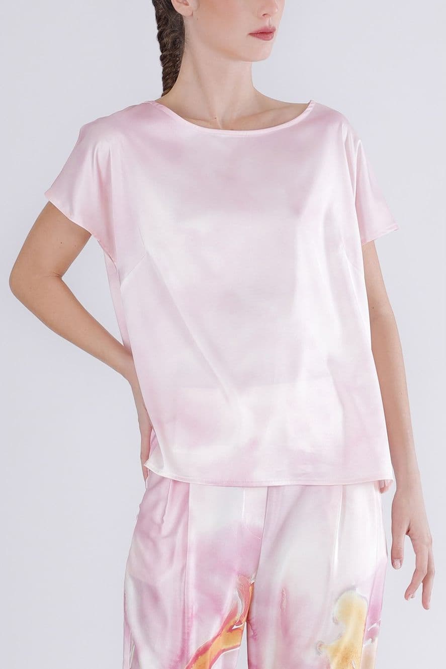 BLUSA IN  SATIN STAMPATO - 3