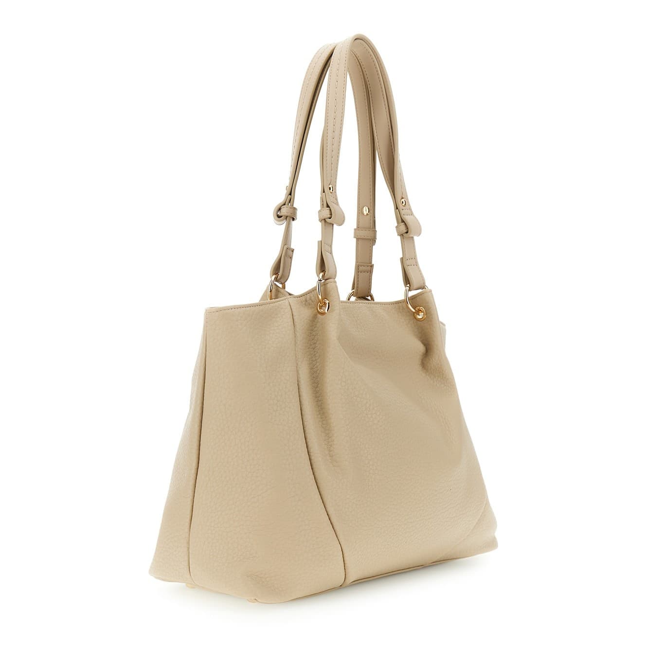 morbida shopping con pieghe in materiale sintetico effetto pelle con grana gross - 2