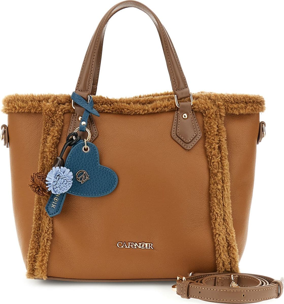 MORBIDA TOTE SFODERATA IN MATERIALE SINTETICO EFFETTO SHEARLING, CON RIFINITURE