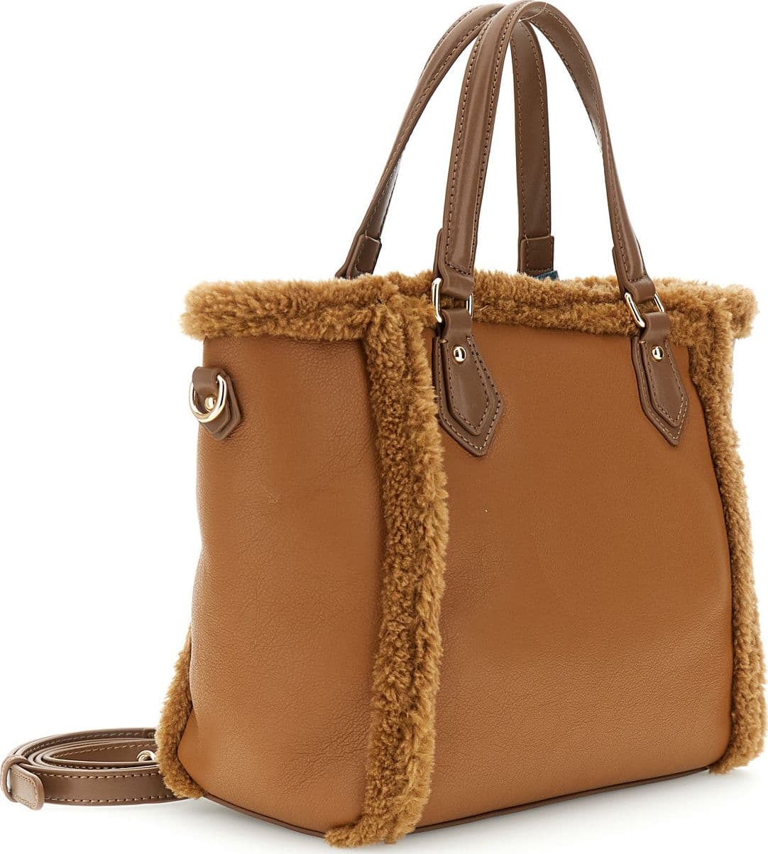 MORBIDA TOTE SFODERATA IN MATERIALE SINTETICO EFFETTO SHEARLING, CON RIFINITURE - 2