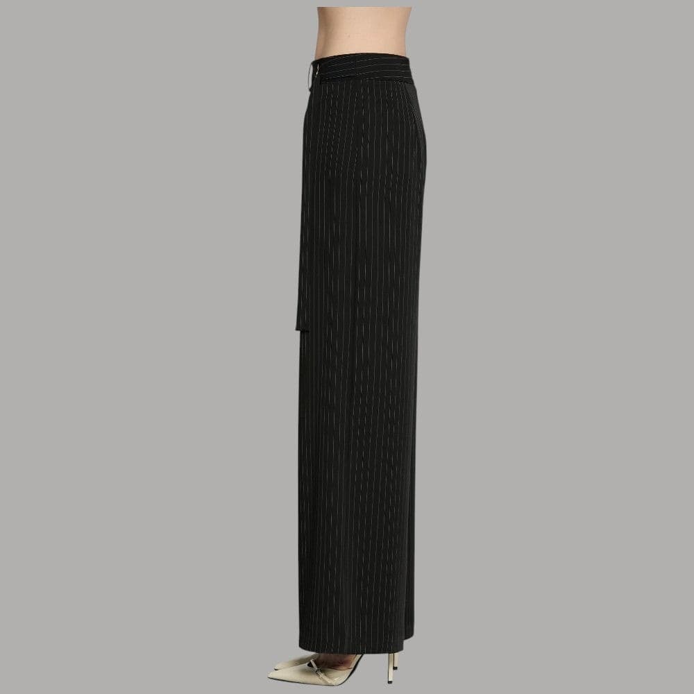 Pantalone Relish Lennox gessato con cintura Nero - 2