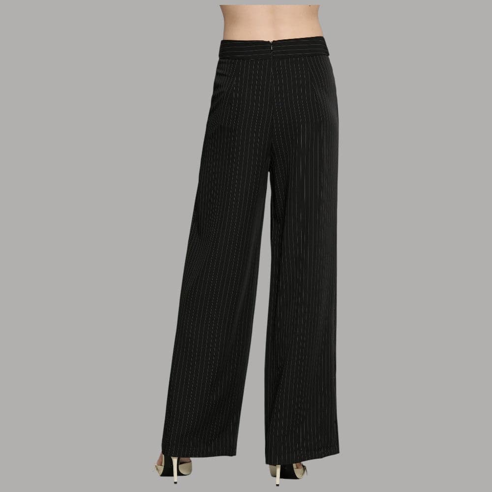 Pantalone Relish Lennox gessato con cintura Nero - 3