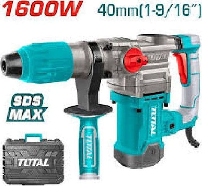TOTAL MARTELLO ROTATIVO PERFORATORE DEMOLITORE SDS-MAX 1600W 10J TH1163855 - 2
