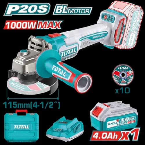 Smerigliatrice Total TAGLI271531E a batteria da 4 ah kit completo di valigetta - 2