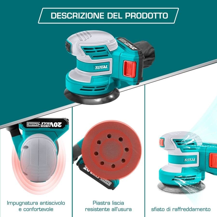 Levigatrice Rotorbitale Total a batteria Velocità a vuoto: 10000 g/min - 3